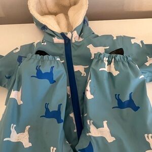 Hatley Baby Blue Snowsuit with Dog Print